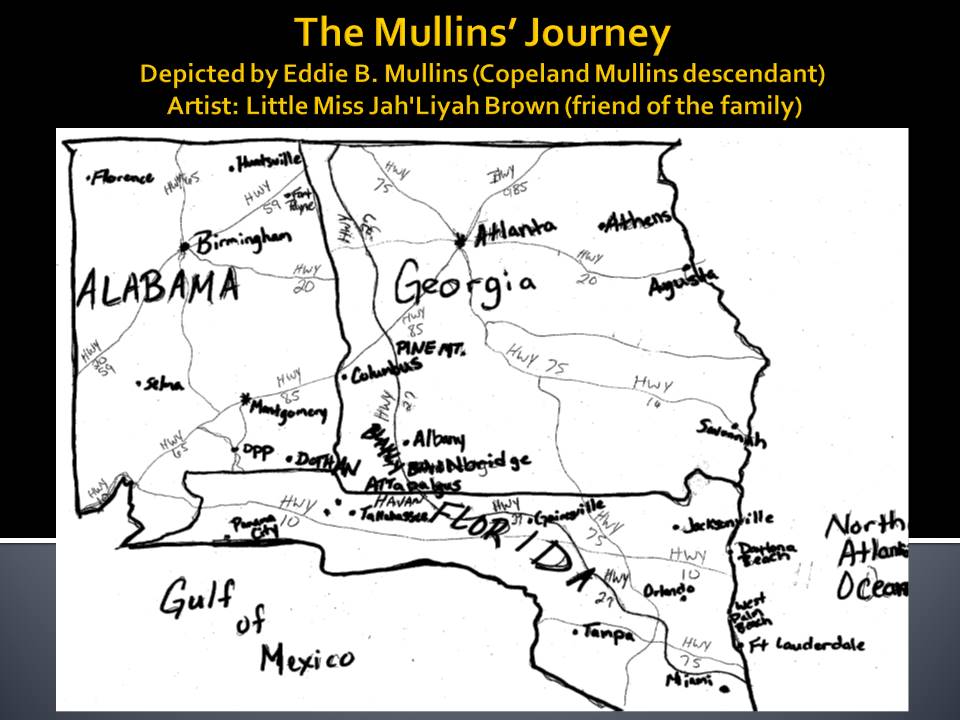 The Mullins' Journey map